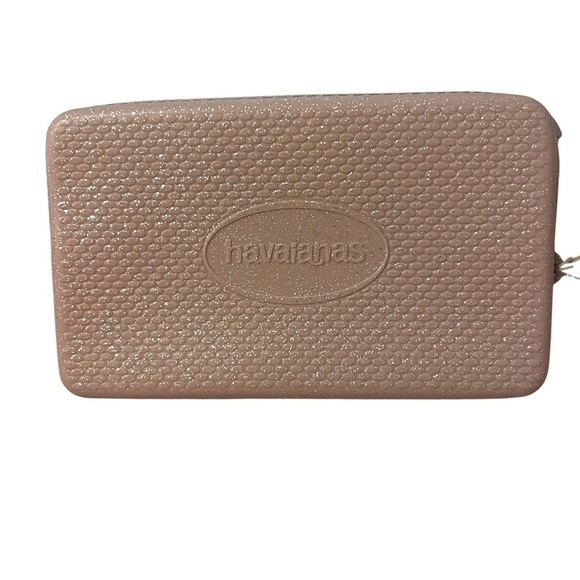 NWT HAVAIANAS MINI BAG GLITTER Shimmering Gold Wristlet - Picture 4 of 8